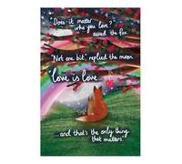 Fox Under the Moon Love is Love - Thoughtful Illustrated Greeting Card