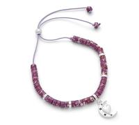 Fox Under The Moon “Love Will Last a Lifetime” Silver Plated Bracelet - Sentimental Gift Jewellery with Moon & Heart Charm - Adjustable Cord Bracelet by Stacey McNeill