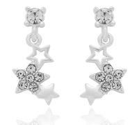 Fox Under The Moon “Love You to the Moon & Back” Silver Plated Star Drop Earrings - Crystal Star Dangle Earrings Gift for Her - Stacey McNeill Jewellery