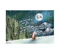 Fox Under The Moon Mountains Art Print, A4 Size, Inspirational Quote Wall Decor, Part of a Collection, Sentimental Message, Unframed