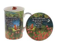 Fox Under The Moon Mug and Coaster Set - Friends with Me - Official Gift Set - Stacey McNeill Artwork - Ceramic Mug for Hot & Cold Drinks - Beautifully Boxed Collectable Gift