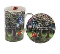 Fox Under The Moon Mug and Coaster Set - Love Never Fades - Official Gift Set - Stacey McNeill Artwork - Ceramic Mug for Hot & Cold Drinks - Beautifully Boxed Collectable Gift