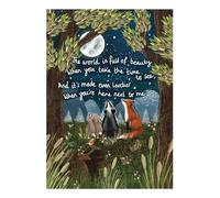 Fox Under The Moon Next To Me Art Print, A4 Size, Inspirational Quote Wall Decor, Part of a Collection, Sentimental Message, Unframed
