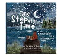 Fox Under The Moon One Step at a Time Book, Paperback, Self-Love and Positivity Book with Silver Foil Detail, For All Ages