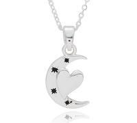 Fox Under The Moon Silver Plated Necklace How far can love travel - Sentimental Love Gift Card Jewellery - Fox & Moon Pendant by Stacey McNeill - Gift for Her