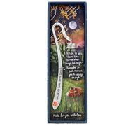 Fox Under The Moon Silver Plated Sentiment Bookmark - Inspirational Quote Gift with Charm - Friendship & Life Message - Stacey McNeill (Take Some time)