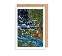 Fox Under The Moon Thoughtful Grateful Card Going be OK - Illustrated Greeting Card