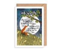 Fox Under The Moon Thoughtful Sympathy Card Gifts Above - Illustrated Greeting Card