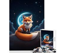 Fox Under The Moonlight Jigsaw Puzzles for Adults 1000 Piece Gifts For Birthdays Precision Cutting DIY Toys Suitable for Ages 14 And Up (50x75cm)