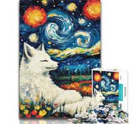Fox Under The Night Sky 1000 Piece Jigsaw Puzzle for Adults Teens,Decompressing Intellectual Educational Toy Secret Santa Gifts 38x52cm