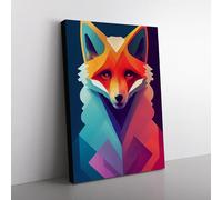 Fox Unique Abstract Vol.1 Canvas Wall Art Print Ready to Hang, Framed Picture for Living Room Bedroom Home Office Décor, 76x50 cm (30x20 Inch)