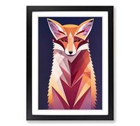 Fox Unique Abstract Vol.2 Framed Print | A2 Black Framed Wall Art | Ready to Hang | Abstract Animal Picture | Living Room Bedroom Lounge Office