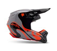 FOX V1 Emotion Motocross Helmet, black-grey-orange, size M for Men