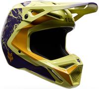 FOX V1 Image Print Motocross Helmet, purple-yellow, size XL for Men