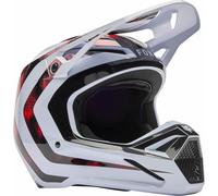 FOX V1 Kairos Motocross Helmet, white-red, size M for Men