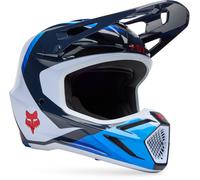 FOX V3 Fade MIPS Motocross Helmet, white-blue, size XS for Men