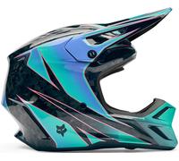 FOX V3 RS CANVAS MX-Helm blau-grün-schwarz L