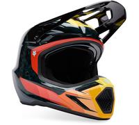 FOX V3 RS Grid MIPS Motocross Helmet, black-orange, size M for Men
