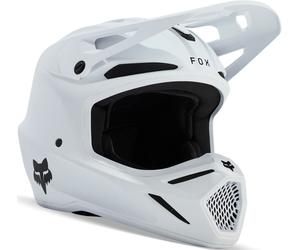 FOX V3 Solid Youth Motocross Helmet, white, size S
