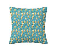 Fox Valentines Day Polyester Velvet Pillow Covers Non-Fading,Animal a Winter Snowy Weather,Sofa Home Decorations Wedding Anniversary Vacation Decor,Orange Sea Blue 16 x 16 inch