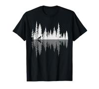 Fox Walking Forest Reflection Minimalist Wilderness Nature T-Shirt