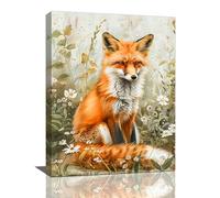 Fox Wall Art Fox Decor Wildlife Fox Pictures Wall Decor Canvas Print Painting Home Decoration Framed Artwork For Office Bathroom Bedroom Living Room 12"x16"