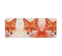 Fox Wash Art Extra Large Desk Mat 11.8x31.5-Non Slip Gaming Mouse Pad with Stitched Edge, Waterproof Keyboard Pad for Office