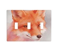 Fox Wash Print 3 Gang Switch Plate Cover-Unbreakable Polycarbonate Wall Plate, Heat Resistant Toggle Switch Decor for Home