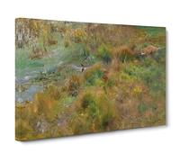 Fox Watching The Ducks By Bruno Liljefors Canvas Print | Gallery Wrapped 30mm Frame Wall Art | 30x20 inches | Ready to Hang | Classic Animals Picture | Living Room Bedroom Lounge Office