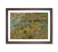 Fox Watching The Ducks By Bruno Liljefors Classic Painting Framed Print | A3 Walnut Framed Wall Art | Ready to Hang | Classic Animal Picture | Living Room Bedroom Lounge Office