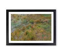 Fox Watching The Ducks by Bruno Liljefors Framed Print | A2 Black Framed Wall Art | Ready to Hang | Modern Animal Picture | Living Room Bedroom Lounge Office