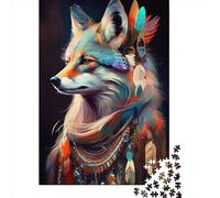 Fox Watercolor Animal Puzzles for Adults,1000 Piece Jigsaw Puzzles for Adults, Paper Puzzle Fun Decompressing Game 1000pcs (38x26cm)