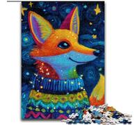 Fox Wearing A Scarf 1000 Piece Jigsaw Puzzles for Teenagers, Challenging Game for Is Ideal As A Gift for The Whole Family (50x75cm)