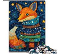 Fox Wearing A Scarf Jigsaw Puzzles for Adults 1000 Jigsaws, Challenging Game Toys Every Piece Is Unique - Challenging Family Fun Game (26x38cm)