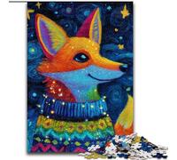 Fox Wearing A Scarf Jigsaw Puzzles for Adults 1000 Pieces, Challenging Difficult Deal As Gifts for The Whole Family (26x38cm)
