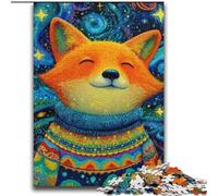 Fox Wearing A Scarf Jigsaw Puzzles for Adults, Decompressing Intellectual Educational Toy Educational Game for Birthday, Chrismas (70x100cm)