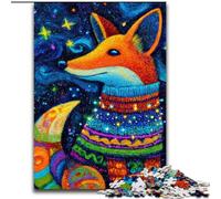 Fox Wearing A Scarf Puzzles for Adults Teens 1000pc Puzzle, Challenging Game And Family Play Birthday Present, Gifts, Wall Art (26x38cm)