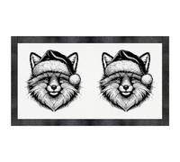 'Fox Wearing Santa Hat' Pet Feeding Mat (PM00027132)