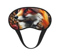 Fox Wildflower Blackout Sleep Mask - Soft Adjustable Eye Mask for Full Light Blocking, Deep Sleep, Travel & Relaxation