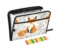 Fox Wildflower Expanding File Folder A4,13 Pockets File Organiser, Paperwork A4 Plastic Wallet Document Storage Expander for School,Office and Home