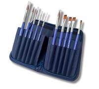 Fox & Willow Artist Paint Brushes Set - Watercolour, Oil, Acrylic and Gouache Paintbrushes - 10 Artist Brushes with a Paint Brush Holder/Pop Up Stand Included.