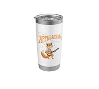 Fox with Banjo Appalachia Design for Bluegrass Concert Stainless Steel Insulated Tumbler