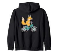 Fox with Bicycle Zip Hoodie