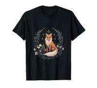 Fox With Ferns And Flowers T-Shirt