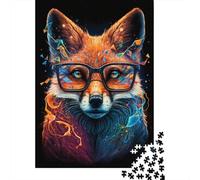 Fox with Glasses Adult Jigsaw Puzzle Premium 100% Recycled Board Problem Solving Puzzles for Adult Children 1000pcs (38x26cm)