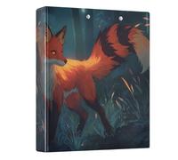 Fox with Glowing Red Fur 3 Ring Binders 1.5 Inch Clear View Three Ring Binders Versatile Binder Fits 200 Sheets 1 Pack