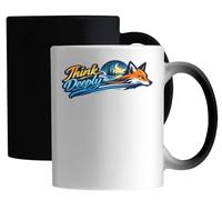 Fox with Nighttime Nature Scene Ceramic Magic Mug White