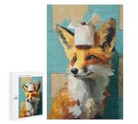 Fox with Paper Hat Puzzle 1000 Teile Schwer Puzzle Spielzeug Lernspiel Impossible Herausforderungsspielzeug Für Erwachsene Kinder 1000 PCS