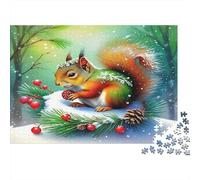 Fox with Umbrella in Autumn Forest Jigsaw Puzzles Puzzles for Adults Kids. 1000 Piece Whimsical Challenge Toy Educational Game Home Decoration for Educational Games Gifts 52x38cm/1000pcs