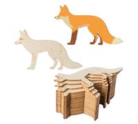 Fox Wooden Fox Shaped Wood Wall Art Unfinished Ornaments for Nursery Decor Christmas Wedding Birthday Party Thanksgiving Day Decoration 20Pcs.